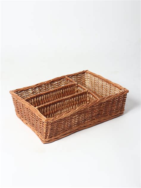 Wicker Organiser Tray with Partition – Habere India