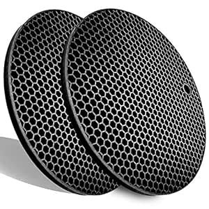 Extra Thick Silicone Trivets Heat Resistant Pot Holder and Oven Mitts ...