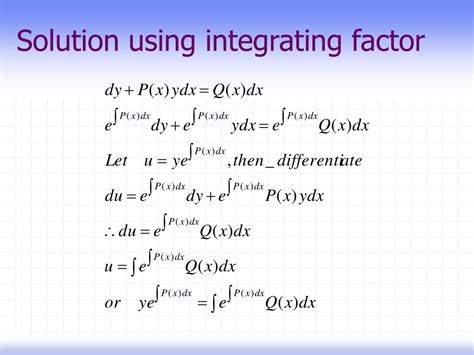 Image result for Integrating Factor Example