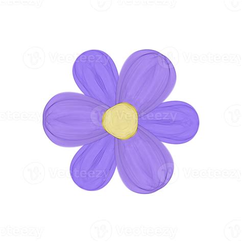 Cute purple flower stationary sticker oil painting 21504065 PNG