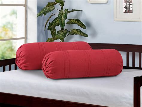 Swayam Round Bed Side Long Bolster Pillow Cover Cotton Printed Soft and ...