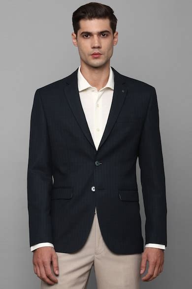 Buy Men Navy Slim Fit Check Formal Blazer Online - 927469 | Louis Philippe