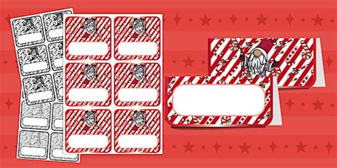 Christmas Candy Cane Place Name Table Labels