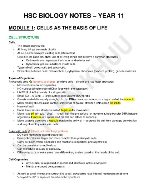 HSC Bio Notes 的图像结果