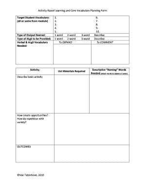 Fillable Online CV & Activity Planning Form Fax Email Print - pdfFiller