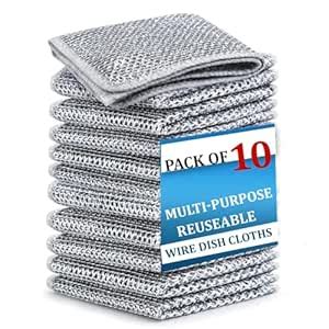 ELEGANCE LIVING stainless steel Non Scratch Steel Wire Dish Cloth, Wire ...