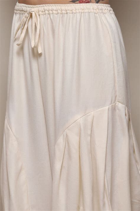 Off White Cotton Blend Straight Yarndyed 2 Piece Set at Biba India