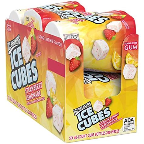 Ice Breakers Ice Cubes Strawberry Lemonade Flavored Sugar Free Chewing ...