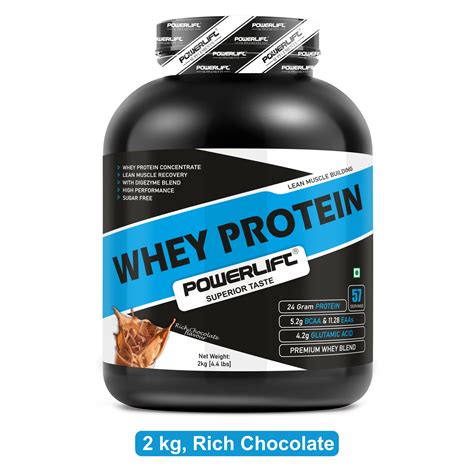 Powerlift 100% Whey Protein Concentrate 2kg (Rich Chocolate) 24g ...
