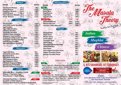 Menu at The Masala Theory, Ghaziabad