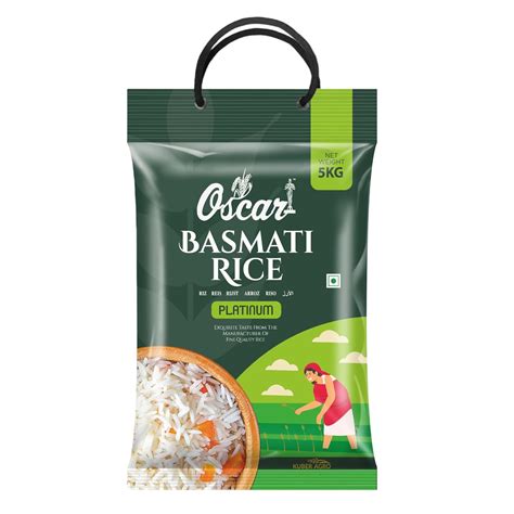 OSCAR LONG GRAIN BASMATI RICE - PLATINUM, 5kg (Pack of 1) | Premium ...