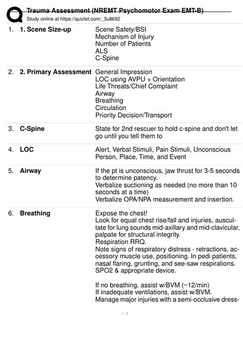Trauma Assessment (NREMT Psychomotor Exam EMT-B) - Trauma Assessment ...