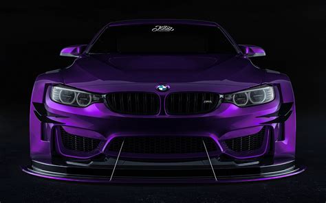 Download wallpaper 1680x1050 bmw, car, sportscar, purple, front view ...