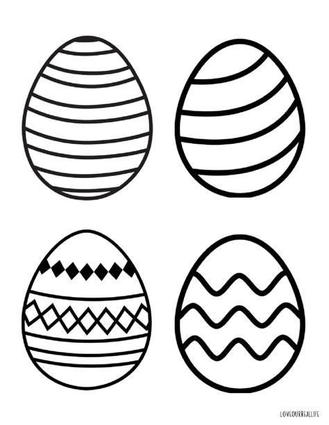 Easy Easter Egg Coloring Pages