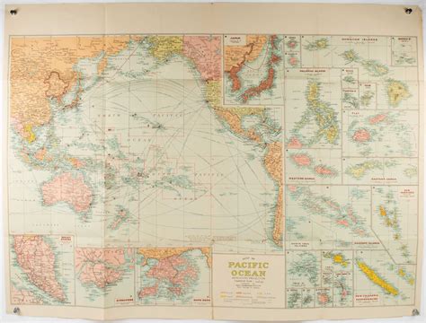 Pacific Ocean. Robinsons New Map of the Pacific Ocean with Insets ...