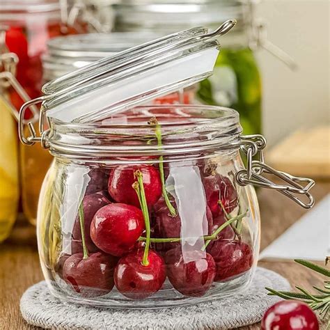 BOTIST Airtight Glass Kitchen Canisters with Glass Lids. Mason Jars for ...