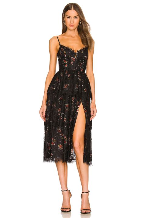 V. Chapman Mia Dress in Black Dainty Floral | REVOLVE