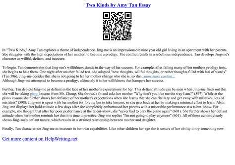 Amy Tan Two Kinds | PDF