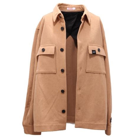 5659AI giacca overshirt uomo SUN68 man wool blend jacket camel