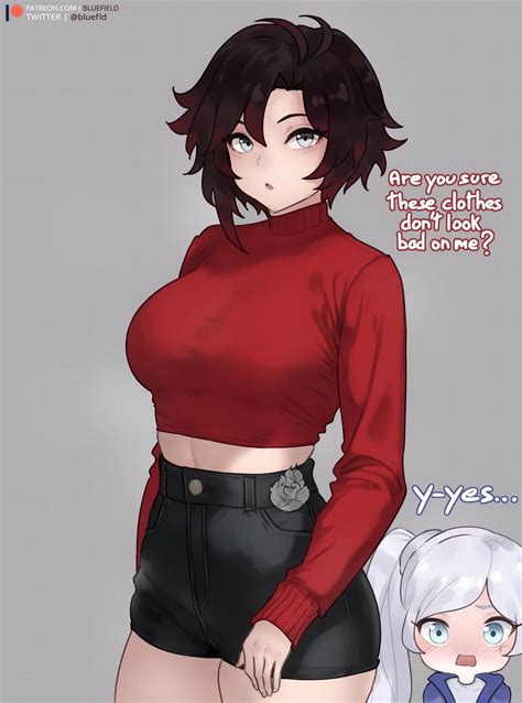 Ruby puts on some new clothes (bluefield) : r/RWBY