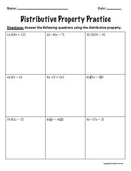 Distributive Property Worksheets 的图像结果