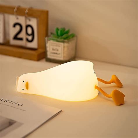 Amazon.com : HAPPYBAG LED Lying Flat Duck Night Light, 3 Level Dimmable ...