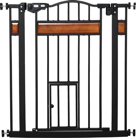 PawHut Dog Gate Pet Safety Gate W Cat Door Auto India | Ubuy