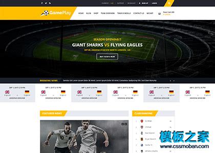 足球比赛竞技运动企业门户网站模板_模板之家cssMoban.com