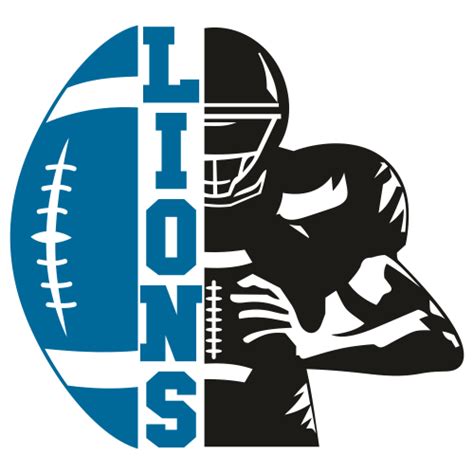 Detroit Lions Distressed Football Half Player SVG | Detroit Lions NFL ...
