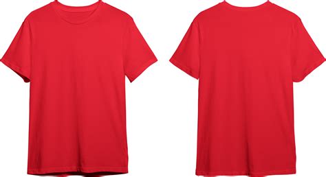 Red men's classic t-shirt front and back 23370456 PNG