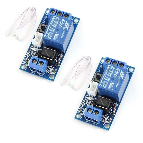 HiLetgo 2pcs 24V Single Bistable Self-Locking Relay Module Push to ...