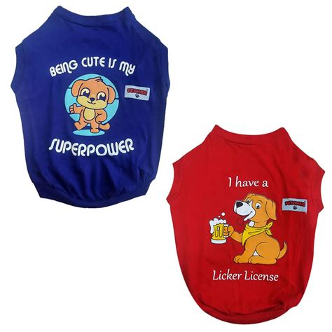 FETCHER Ink Blue & Bright Red T-Shirt For Dogs & Cats (26" 4Xl), Pack ...