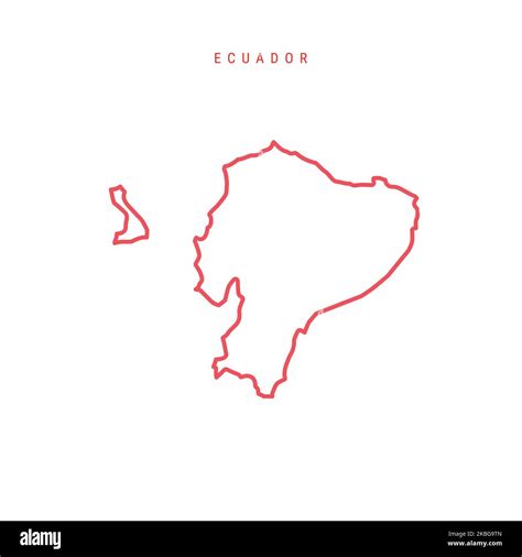 Ecuador outline map. Ecuadorian red border. Country name. illustration Stock Photo - Alamy