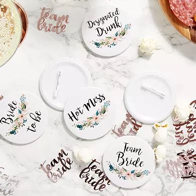16 Pack Bridal Wedding Party Pins Button Bridesmaid Gift 8 Floral ...