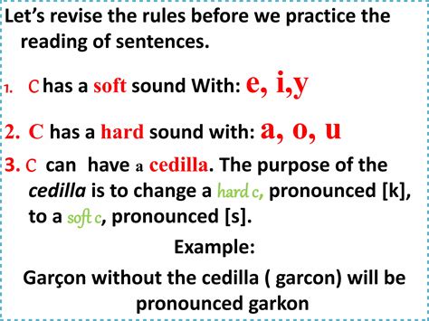 French C: hard C (K) , soft C (S). letter C with cedilla.practice with ...