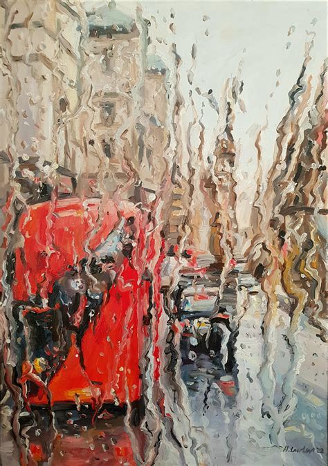 My oil painting of rain in beautiful London 💙 : r/raining