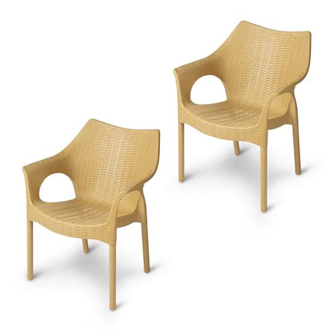 Supreme Cambridge Plastic Chairs for Home, Outdoor & Garden (Set of 2 ...
