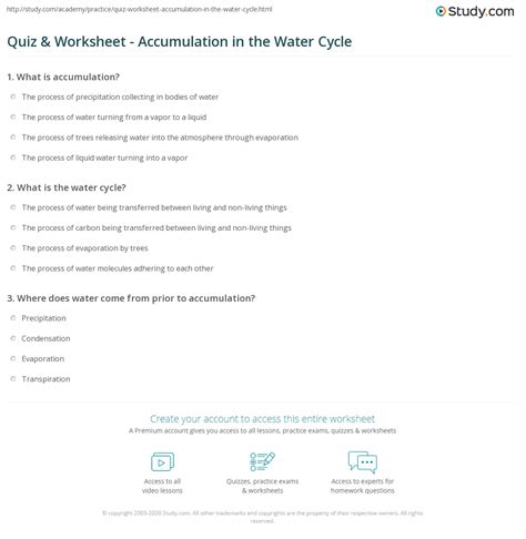Accumulation Water Cycle