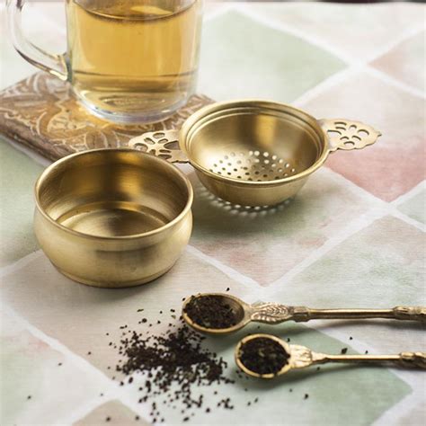 Buy Traditional Brass Tea Strainer Online in India - Mypoojabox.in