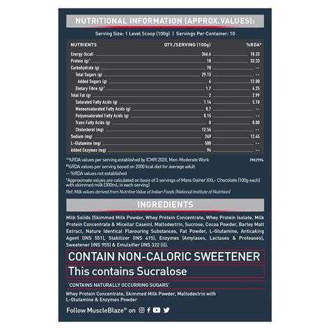 Muscleblaze Mass Gainer Xxl Mass Gainer 1 Kg - totalsf.in | Total ...