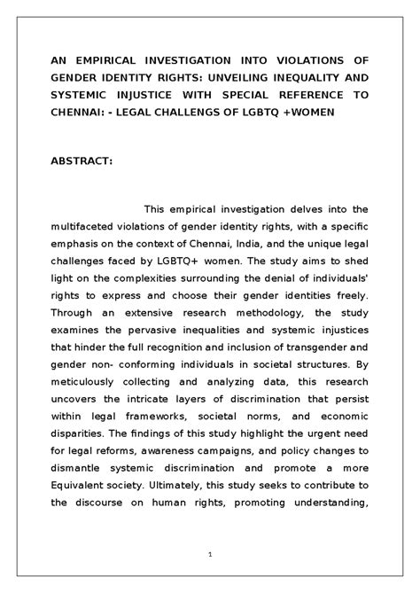 Abstract AN Empirical Investigation INTO Violations OF Gender Identify ...