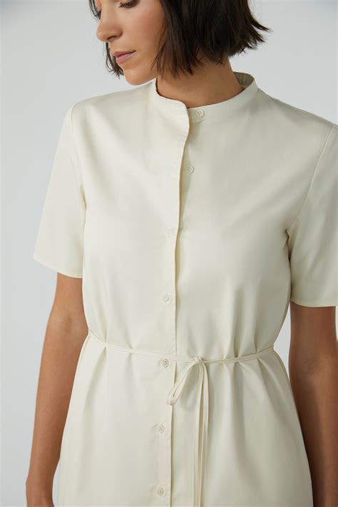 Mandarin Collar Dress Mandarin Collar Shirtdress Indigo Stripe