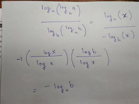 Log a log b a/log b log a b = -log ab send the solution of this probl - askIITians