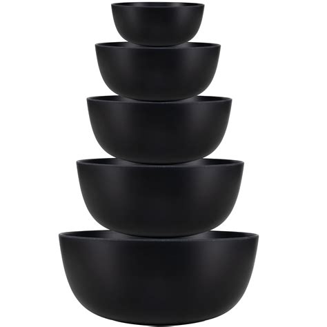 Amazon.com: LEHAHA Bamboo Fiber Melamine Mixing Bowls, Set of 5, Nested ...