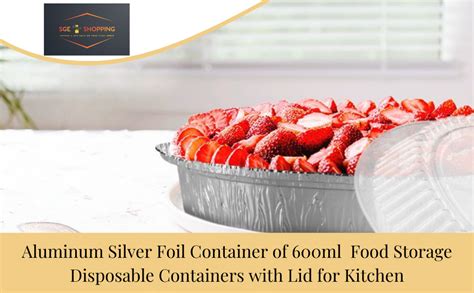 Buy SGE Shopping Aluminium Silver Foil Container 450ml, Food Storage ...