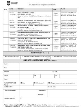 Fillable Online lawsociety com City of Sydney Registration Form - Law ...
