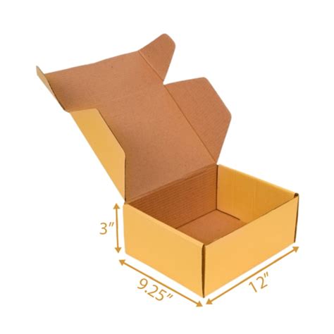 Gold Mailer Box - 12x9.25x2 | Single Wall Corrugated Cardboard