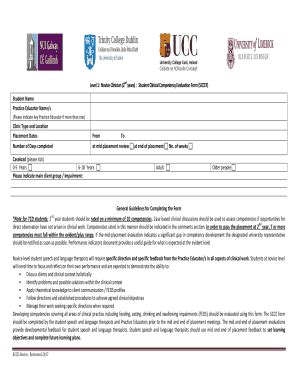 Fillable Online nd years) : Student Clinical Competency Evaluation Form ...