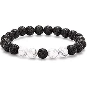 Buy Marka Jewelry Natural Volcanic Lava White Howlite Round Beads ...