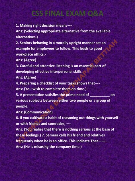 Image result for CSS Final Exam Question 2022